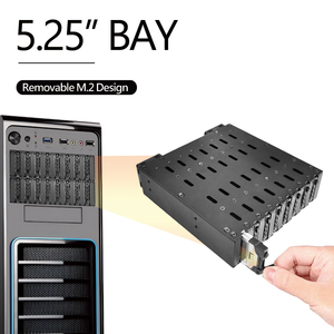 กล่องใส่ M.2 NVMe PCIe 4.0 จำนวน 8 ช่อง พร้อมหัวต่อ SFF-8654 ความเร็ว 64Gbps ขนาด 5.25 นิ้ว แบบถอดได้ ไม่ต้องใช้เครื่องมือในการติดตั้ง รองรับหลายรุ่น - Product Image 5