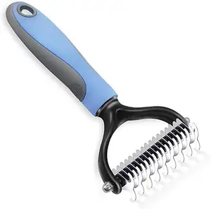 pet products wholesaler cat dog 2-sided dematting grooming tool comb hair remover rake brush