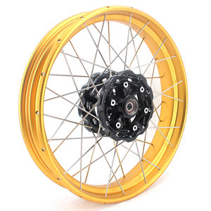 Jantes sans chambre à air VMX 3.0*19 pouces / 4.25*17 pouces, remplacement pour BMW <span class=keywords><strong>F700GS</strong></span> <span class=keywords><strong>2012</strong></span>-2018, moyeu noir, jante dorée - Product Image 5