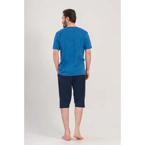Conjunto Deportivo para Hombre CEPLI, Cuello Redondo, Manga Corta, Pantalones Capri - Color Índigo - Product Image 4