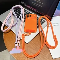 Cordon de téléphone portable réglable anti-perte, style tour de cou ou bandoulière, accessoires colorés aux couleurs bonbon, compatible iPhone