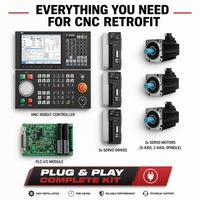Kit de tour CNC Huazhong HNC-808DiT de type bus : Système servo 2 axes + Moteur et entraînement de broche servo – Solution complète