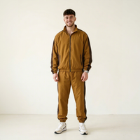 Survêtement pour homme, couleur unie, manches longues, taille élastique, à capuche, décontracté, hiver, respirant, léger, séchage rapide, polyester, coupe classique