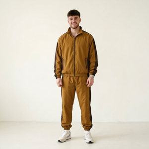 Survêtement pour homme, couleur unie, manches longues, taille élastique, à capuche, décontracté, hiver, respirant, léger, séchage rapide, polyester, coupe classique - Product Image 1