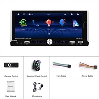 Lecteur MP5 pour voiture 1DIN de 6,9 pouces avec bouton de commande, prend en charge le CarPlay sans fil, l'entrée de caméra de recul et la fonction de navigation automobile.