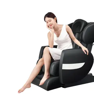 Cadeira massageadora 4d sala de estar, sistema de enrolamento, venda antecipada, de couro, música, corpo, ombro, cobertura, cintura