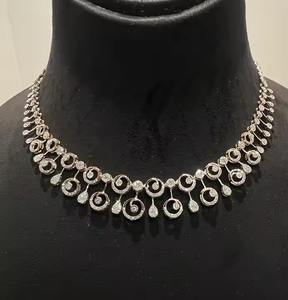 ชุดสร้อยคอเพชรทอง14K ไร้กาลเวลาพร้อมเพชรธรรมชาติงานฝีมือหรูหราและการออกแบบเครื่องประดับที่หรูหรา - Product Image 3