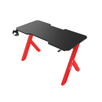 140cm R-Forme Personnalisé OEM Simple PC Bureau De Jeu Extensible En Métal Rouge Table D'ordinateur pour Esports Gamers Usine En Gros