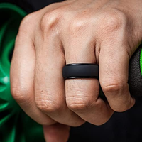 Bague en silicone de couleur personnalisée pour lui, alliances en caoutchouc multicolores avec rainures de ventilation