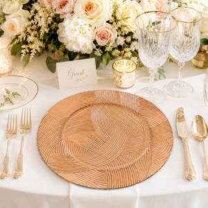 Assiettes de Présentation en Plastique Réutilisables de Luxe, Écologiques et Durables en PP, Motif Tressé Rétro 13 pouces, Personnalisables pour Mariages et Fêtes (Vente en Gros) - Product Image 6