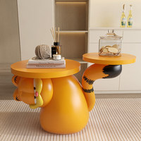 Table basse en résine style crème Garfield, table d'appoint, meuble d'angle mobile pour salon, chevet de lit, décoration et ornements
