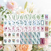 Ensemble de Mahjong Artistique de Luxe en Acrylique avec Motifs Floraux Dessinés à la Main, Papillons et Stylos, Idéal pour les Fêtes