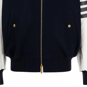 Chaquetas Varsity de Manga Larga, Resistentes al Viento, Acolchadas, con Mangas de Cuero y Tela de Lona para Béisbol, Venta al Por Mayor - Product Image 1