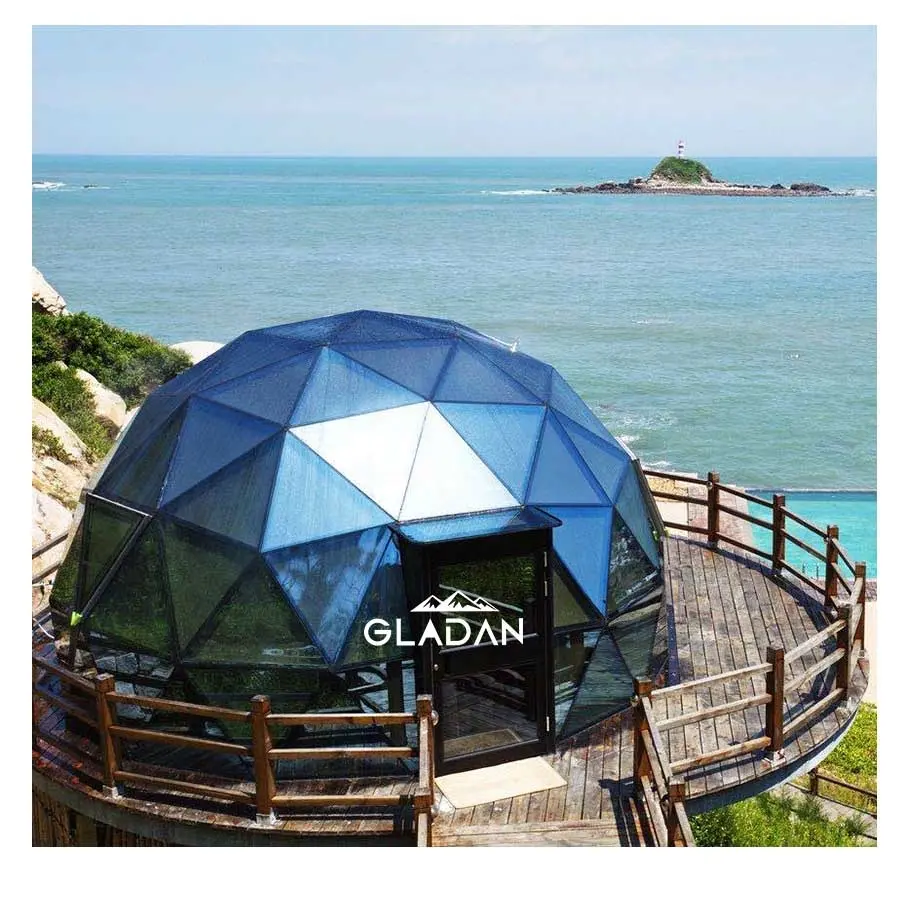 Hot Selling Outdoor Waterdicht Glass Cover 6M Dome Tenten Winter Iglo Glamping Dome Tent