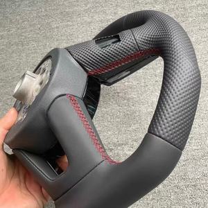 Volant en cuir pour Audi B9 A3 A4 A5 RS3 RS4 RS7 <span class=keywords><strong>A8</strong></span> Q5 Q7 TT R8 S6 B8 RS5 S3 S4 S5 A6 Volant rouge - Product Image 3