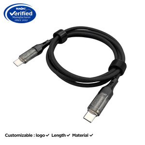 CE 40Gbps USB3.2 USB4.0 Transparent Type C Data <strong>Cable</strong> 100W 240W 8K 60Hz Compatible <strong>Thunderbolt</strong> <strong>3</strong> Audio <strong>Cable</strong> - Product Image 3