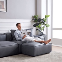 Canapé de salon modulaire en cuir de style italien moderne, 2 places, pour le repos