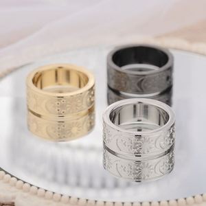 316L 8MM Stainless Steel Titanium Moon Star Sun Vintage <b>Rings</b> Men Women <b>Couple</b> Gift Jewelry Bague Party <b>Ring</b> - Product Image 2
