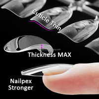 Faux ongles semi-mat à presser, extra-épais, fixation renforcée, forme carrée longue, 16 tailles, NADECO Factory
