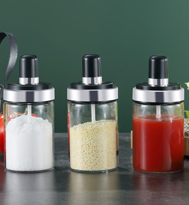Depósito aromático de vinagre de cocina, recipiente de almacenamiento <span class=keywords><strong>con</strong></span> <span class=keywords><strong>cuchara</strong></span>, tarros de especias, botellas <span class=keywords><strong>con</strong></span> tapa y cucharas - Product Image 2