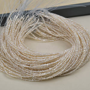 Collier de perles baroques d'eau douce naturelles économiques, 3 mm, petit trou, trou central, perles semi-finies à deux faces, légères - Product Image 2