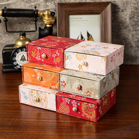 Boîte à bijoux en brocart de soie à motifs orientaux, vente en gros, petite boîte cadeau pour mariage et fête