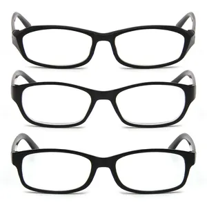 Prezzo all'ingrosso occhiali da lettura in plastica nero donna uomo ricetta a buon mercato lettore Anti luce blu occhiali da lettura