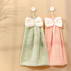 Toalla de Mano de Microfibra con Lazo de Terciopelo Coral, Paños de Limpieza Absorbentes de Secado Rápido para Baño y Cocina - Product Image 6