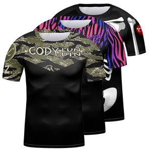 Cody Lundin Kids Jiu Jitsu <strong>Gi</strong> BJJ Rashguard Custom logo Boxing Club Uniform Tight Sublimated Gym Active T-shirts Boxing Jersey - Product Image 5