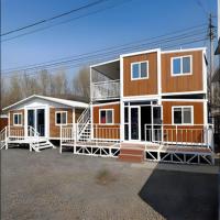 Maison conteneur extensible économique à installation facile, 3 chambres avec cuisine et séjour