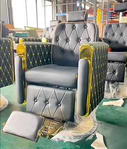 เก้าอี้ตัดผมปรับเอนและยกได้ หุ้มหนังสังเคราะห์ ดีไซน์ทันสมัย สำหรับร้านตัดผมชาย - Product Image 6