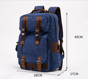 Sac à dos en toile USB de haute qualité pour hommes, sac à dos de voyage antivol, doublure en nylon, ouverture à fermeture éclair, sac à dos décontracté - Product Image 5