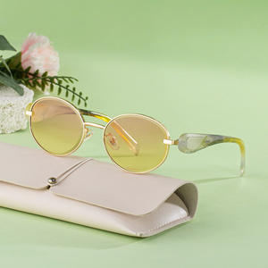 Lunettes de soleil ovales personnalisées pour femmes, verres PC UV400, style Instagram, mode urbaine, protection solaire, origine Taizhou WF-5G263 - Product Image 2