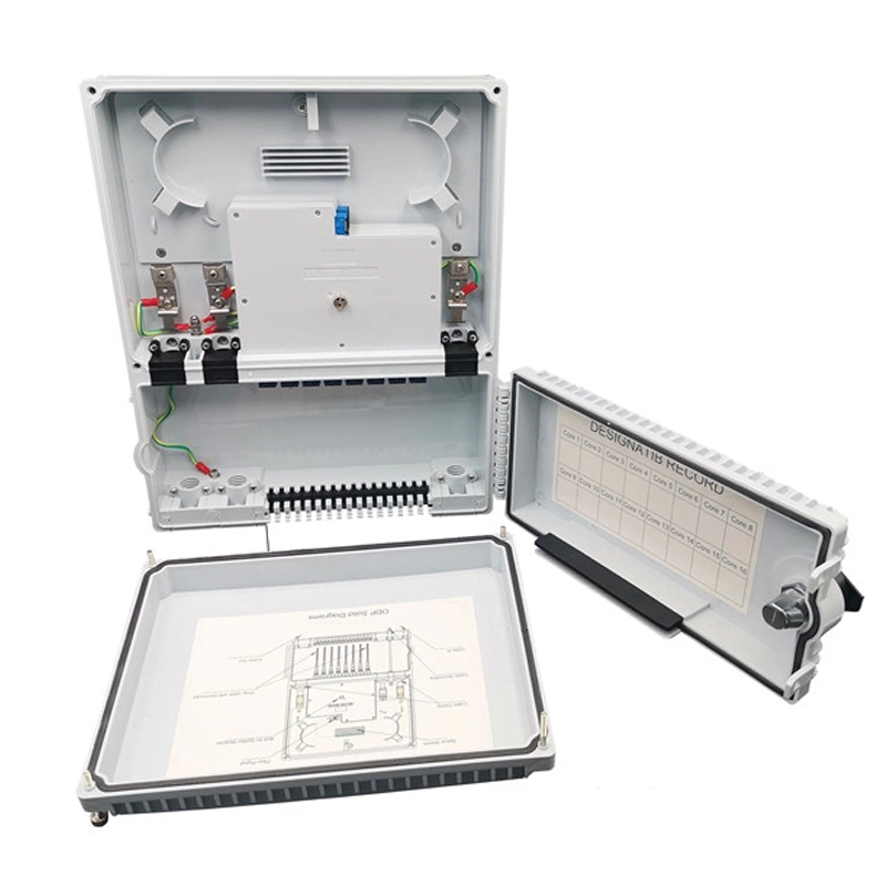 16 Cores FTTH Fiber Optic Distribution Box 16 Ports Termination Box For Fiber Optic Cable