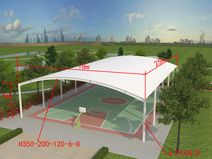 Estructura de Membrana Tensada de PVDF para Techos de Estadios, Canchas de Tenis, Fútbol y Baloncesto - Product Image 4