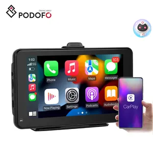 Podofo 7'' Portable Car Radio Stereo Autoradio Wireless Carplay Android Auto Wifi BT Touch Screen Smart Monitor Tablet TV
