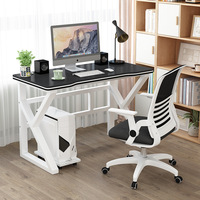 Bureau Gaming sur Mesure en Forme de L Ergonomique en Métal Noir pour PC