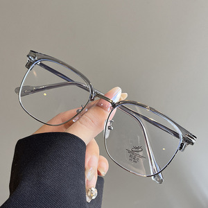 Nouvelles montures de lunettes demi-cerclées pour hommes N2 1002, anti-lumière bleue, protection UV, forme quadrilatère, taille moyenne, verres en acétate, Taizhou - Product Image 4