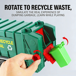 Piccolo <span class=keywords><strong>Camion</strong></span> della Spazzatura a Frizione per Riciclaggio, Giocattolo per Bambini con Effetti Luminosi e Sonori - Product Image 4