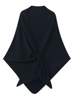 Poncho triangulaire en cachemire uni personnalisé pour femme, écharpe poncho de bureau printemps-été