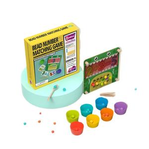 Jeu d'association de chiffres Onshine Bead, jouet éducatif pour enfants de 3 à 6 ans, puzzle mathématique coloré sur le thème des dinosaures - Product Image 1