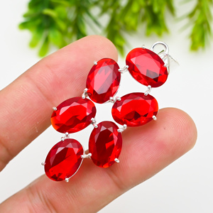 Thiết Kế Handmade Sterling Silver Mặt Dây Chuyền Màu Đỏ Của <span class=keywords><strong>Ruby</strong></span> Đá Quý Rực Rỡ Bạc Mạ Đồ Trang Sức Thời Trang Quà Tặng Cho Phụ Nữ Đám Cưới - Product Image 1