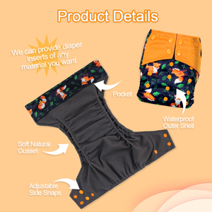 Подгузник Famicheer pocket из бамбукового угля, Моющиеся Многоразовые детские тканевые подгузники, один размер с вставкой - Product Image 3