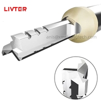 LIVTER 3F TCT Mata Bor Router Lurus Baja Tungsten Alat Pemotong Ukiran Kayu untuk Membuat Alur/Mengebor/Memangkas