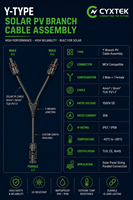 Konektor Kabel Cabang Solar PV Tipe Male Female 3 ke 1 Energi Surya 1500V IP68