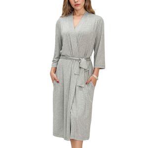 Vestaglia <span class=keywords><strong>da</strong></span> <span class=keywords><strong>Notte</strong></span> Ultra Morbida per Donna in <span class=keywords><strong>Viscosa</strong></span> di Bambù, Accappatoio Traspirante - Product Image 3