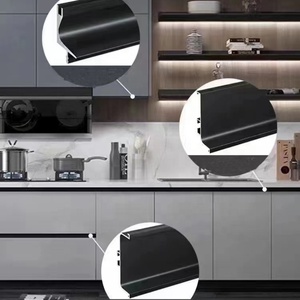 Perfil Minimalista em Alumínio Preto Fosco em Formato G Sem Puxador para Armários de Cozinha e Ferragens de Móveis de Guarda-Roupa - Product Image 2