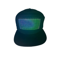 Casquettes à écran LED couleur pleine résolution multilingues, chapeaux d'affichage publicitaire contrôlés par application LED