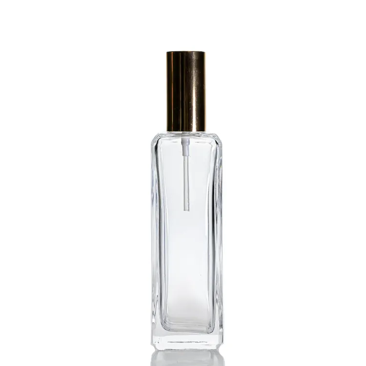 Luxury Cologne Bottle Spray Pump Perfume 120ミリリットルGlass Empty Square Perfume Bottles