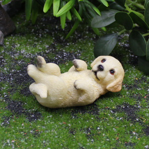 Figurine miniature de <span class=keywords><strong>Golden</strong></span> <span class=keywords><strong>Retriever</strong></span> mignon simulé, modèle animal pour paysage miniature, artisanat en résine écologique, cadeau de bureau - Product Image 2